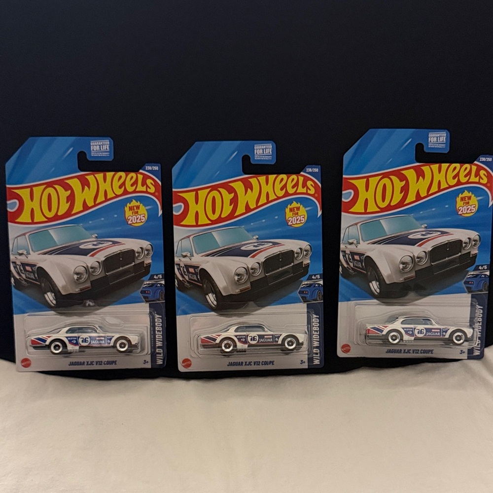 Hot Wheels White and Blue Jaguar Die-Cast Car